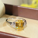 Golden Maze Tower - Cut Yellow Diamond Ring - floysun