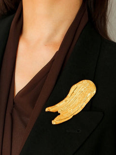 Golden Silver Stroke Artistic Brooch - floysun
