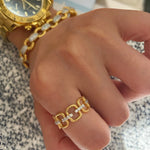 Golden Vinework Filigree Open Ring - floysun