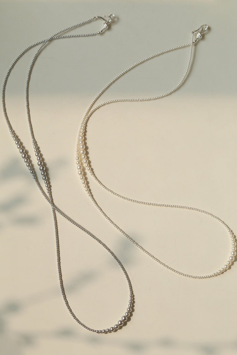 Gradient Long Grey Artificial Pearl Necklace - floysun