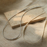 Gradient Long Grey Artificial Pearl Necklace - floysun