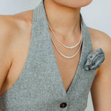 Gradient Long Grey Artificial Pearl Necklace - floysun