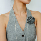 Gradient Long Grey Artificial Pearl Necklace - floysun