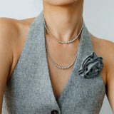 Gradient Long Grey Artificial Pearl Necklace - floysun