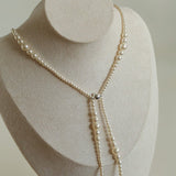 Gradient Pearl Magnetic Clasp Y - Shape Necklace - floysun