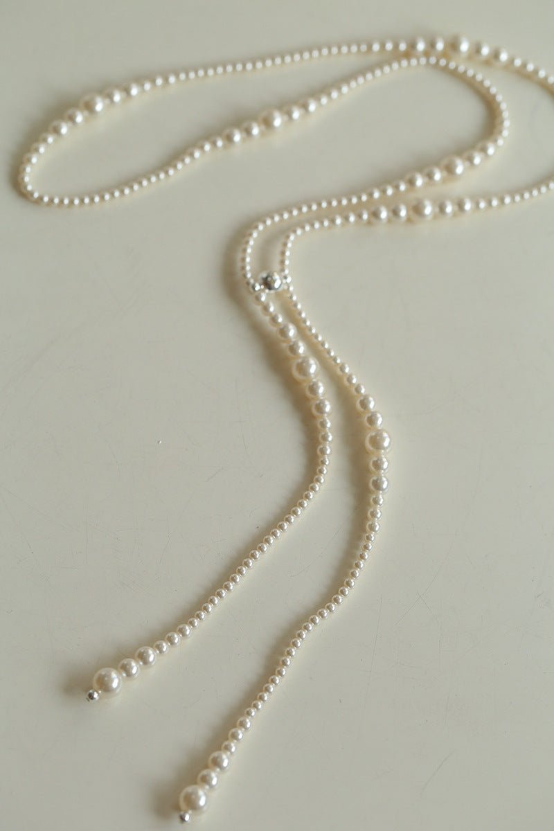 Gradient Pearl Magnetic Clasp Y - Shape Necklace - floysun