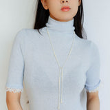 Gradient Pearl Magnetic Clasp Y - Shape Necklace - floysun