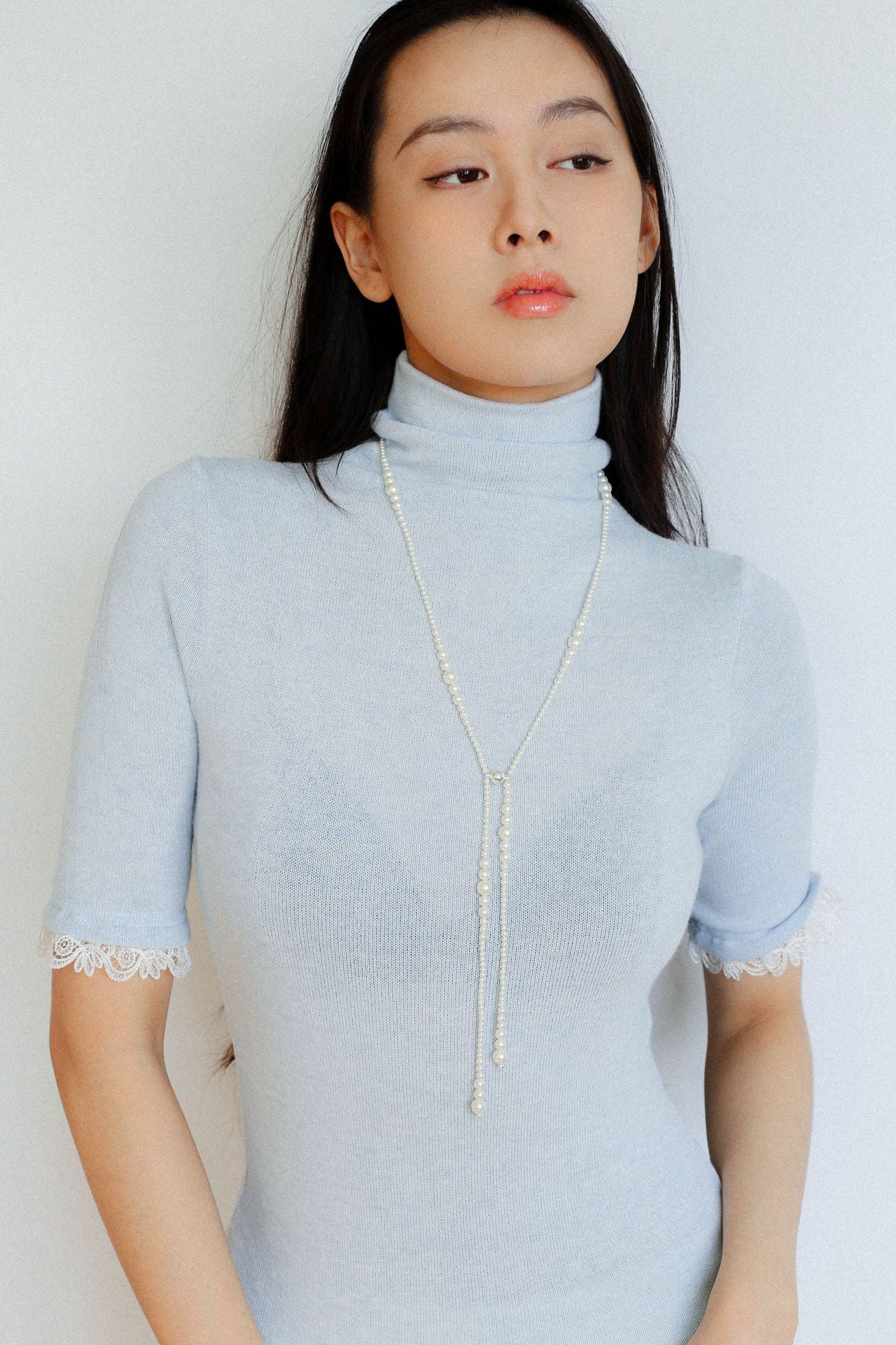 Gradient Pearl Magnetic Clasp Y - Shape Necklace - floysun