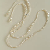 Gradient Pearl Magnetic Clasp Y - Shape Necklace - floysun