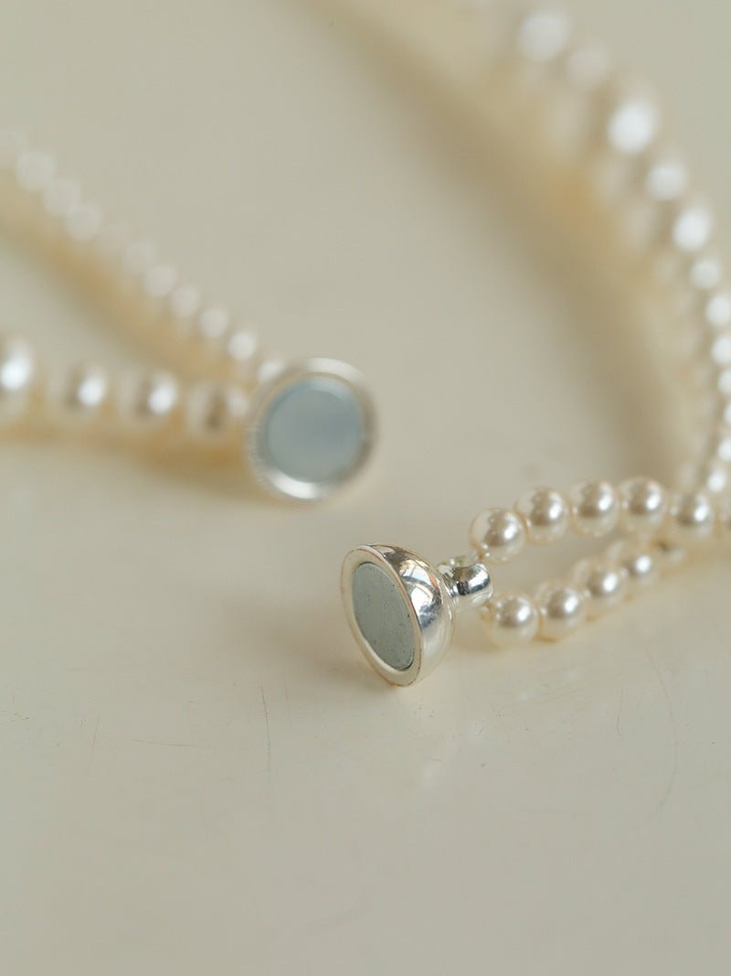 Gradient Pearl Magnetic Clasp Y - Shape Necklace - floysun
