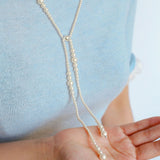 Gradient Pearl Magnetic Clasp Y - Shape Necklace - floysun