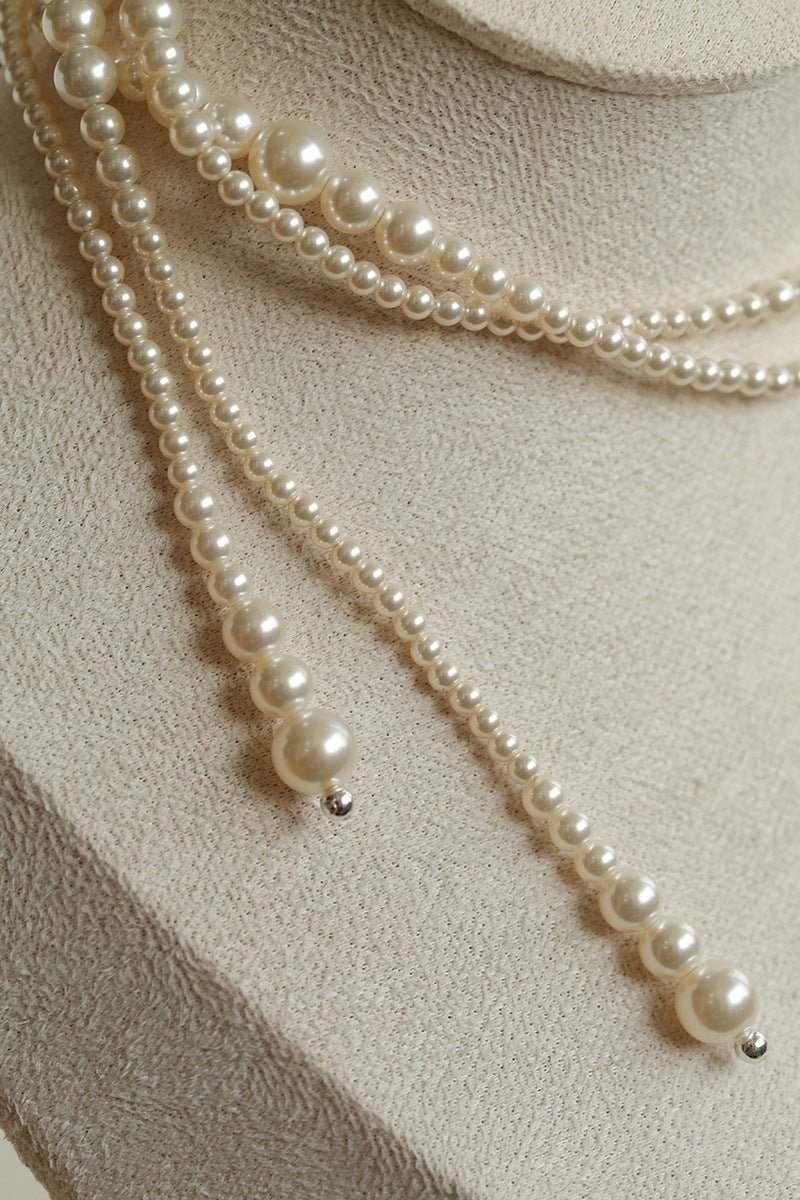 Gradient Pearl Magnetic Clasp Y - Shape Necklace - floysun
