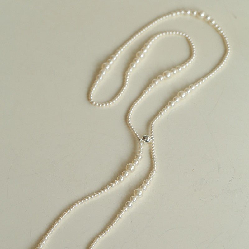 Gradient Pearl Magnetic Clasp Y - Shape Necklace - floysun