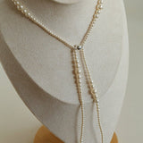Gradient Pearl Magnetic Clasp Y - Shape Necklace - floysun