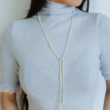 Gradient Pearl Magnetic Clasp Y - Shape Necklace - floysun