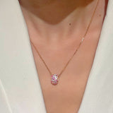 Gradient Pink Blue Sapphire Fortune Bead Necklace - floysun