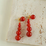 Gradient Red Agate Earrings - floysun