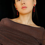Gradient Red Agate Earrings - floysun