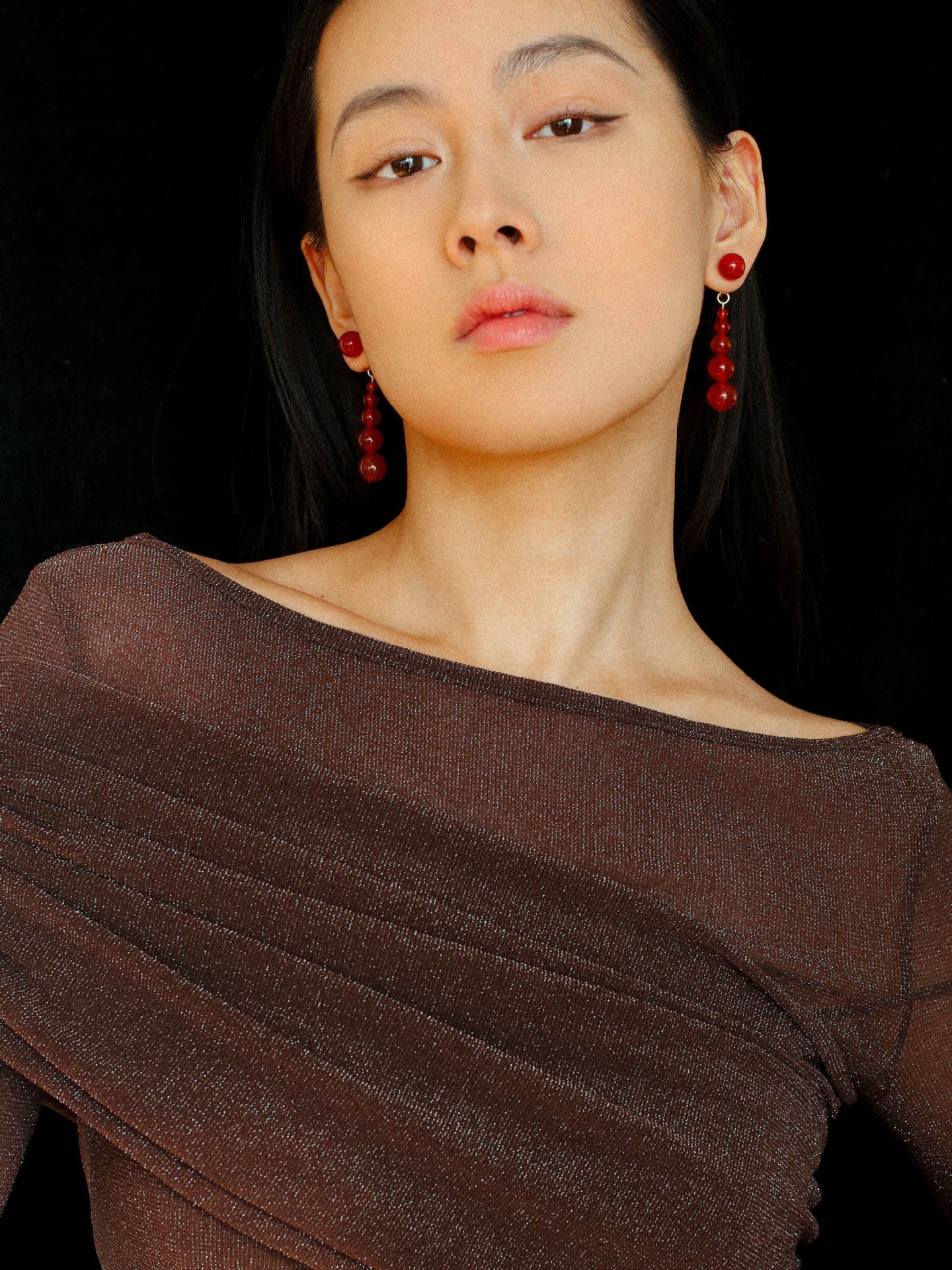 Gradient Red Agate Earrings - floysun