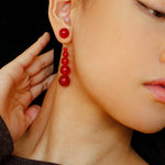 Gradient Red Agate Earrings - floysun