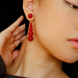 Gradient Red Agate Earrings - floysun