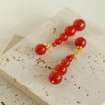Gradient Red Agate Earrings - floysun