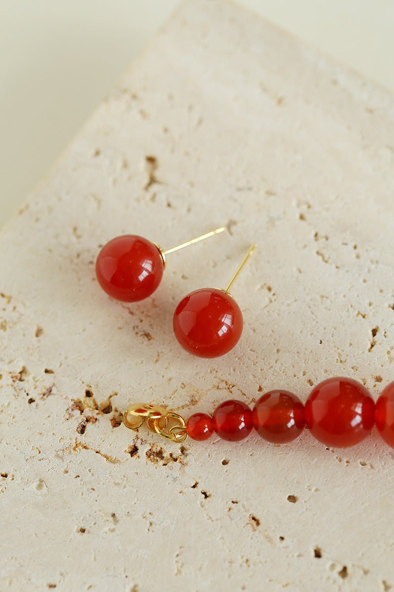 Gradient Red Agate Earrings - floysun