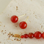 Gradient Red Agate Earrings - floysun
