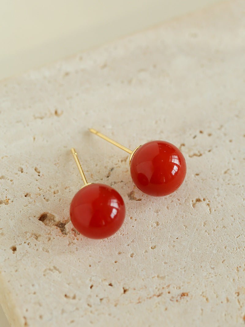 Gradient Red Agate Earrings - floysun