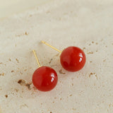 Gradient Red Agate Earrings - floysun