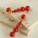 Gradient Red Agate Earrings - floysun