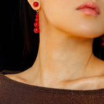 Gradient Red Agate Earrings - floysun