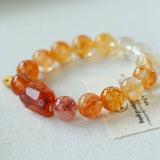 Gradient Red & Yellow Resin Flower Beaded Bracelet - floysun