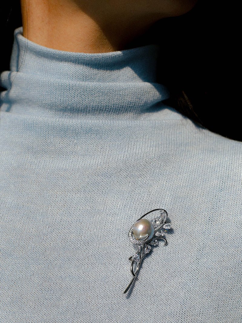 Gray Mabe Pearl Bouquet Brooch Elegant & Timeless Design - floysun