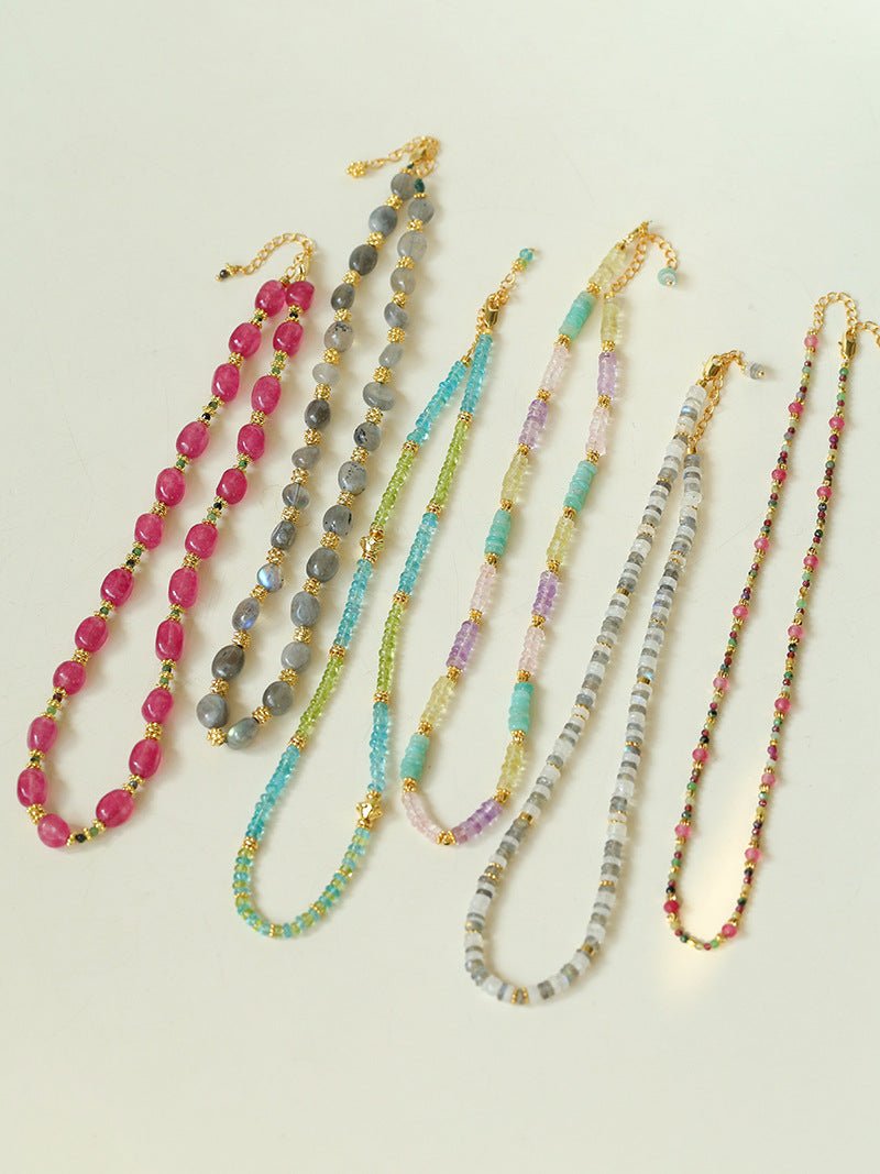 Gray Moonstone Beads Necklace - floysun