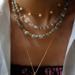 Gray Moonstone Beads Necklace - floysun