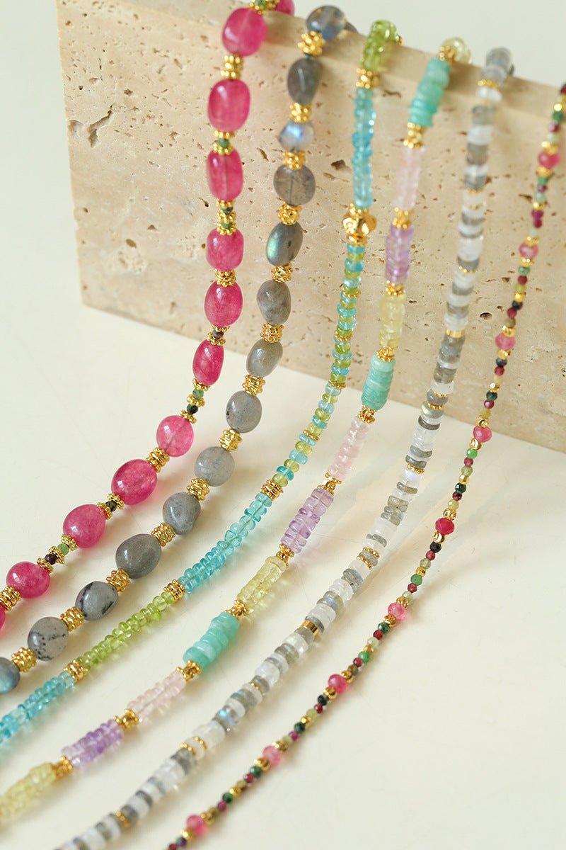 Gray Moonstone Beads Necklace - floysun