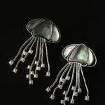 Gray & White Mother - of - pearl Glass Jellyfish Brooch - floysun