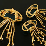 Gray & White Mother - of - pearl Glass Jellyfish Brooch - floysun