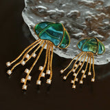 Gray & White Mother - of - pearl Glass Jellyfish Brooch - floysun