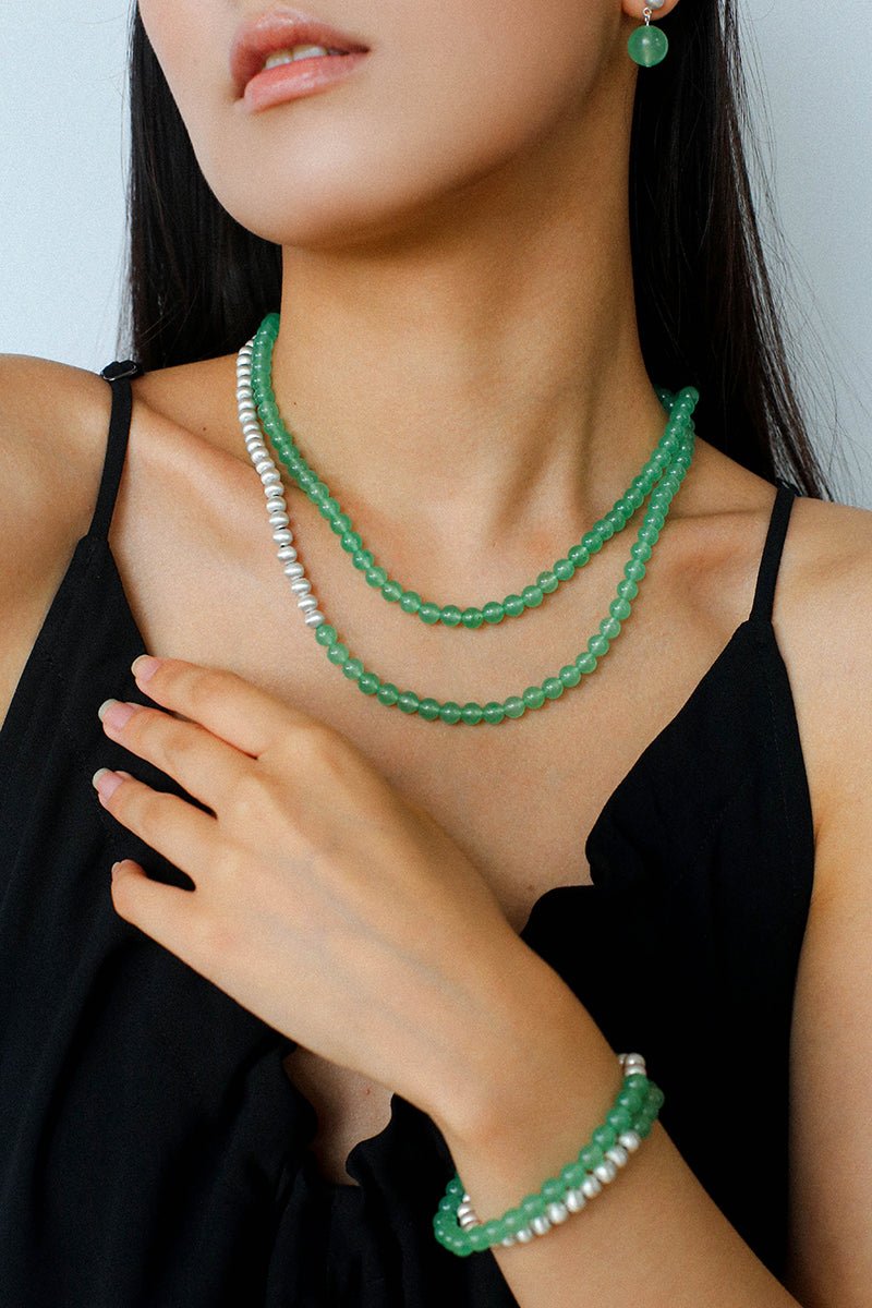 Green Eastern Jade Bead Bracelet - floysun
