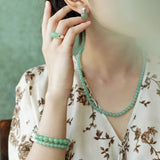 Green Eastern Jade Bead Bracelet - floysun