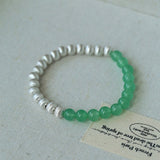 Green Eastern Jade Bead Bracelet - floysun