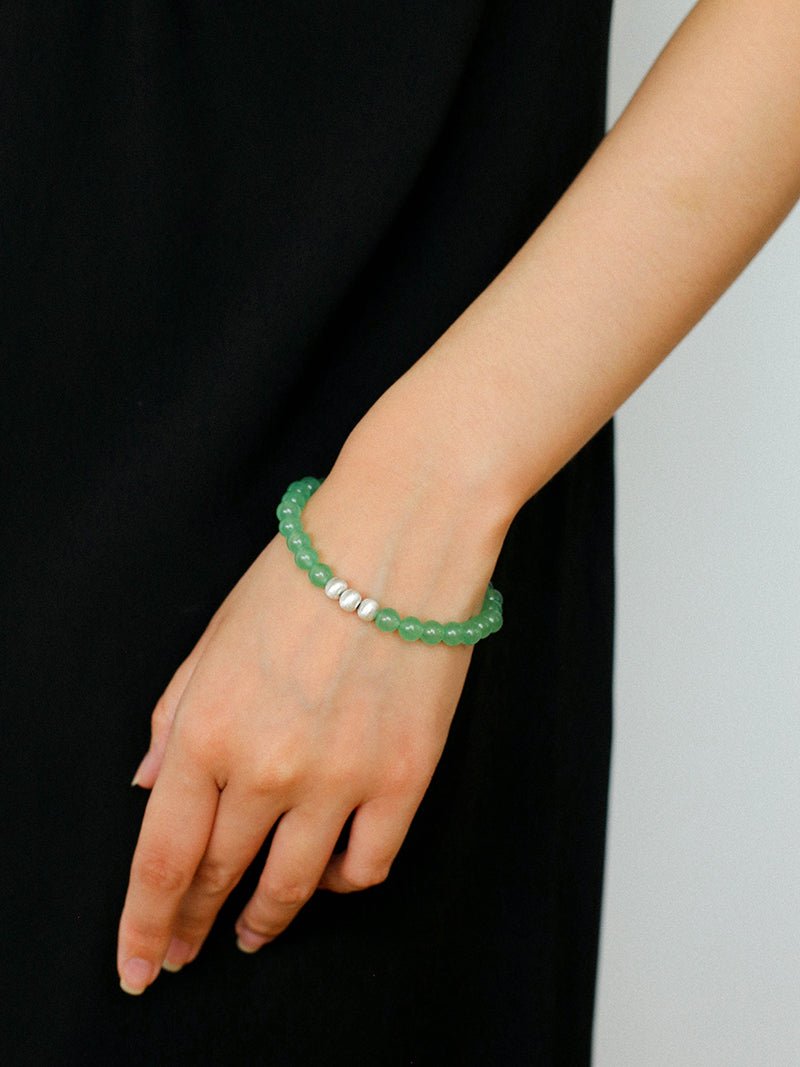 Green Eastern Jade Bead Bracelet - floysun