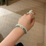 Green Eastern Jade Bead Bracelet - floysun