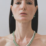 Green Eastern Jade & Silver Bead Necklace - floysun