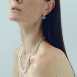 Green Eastern Jade & Silver Bead Necklace - floysun