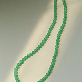 Green Eastern Jade & Silver Bead Necklace - floysun