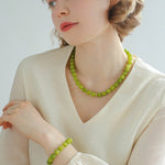 Green Grape Stone Beaded Necklace - floysun