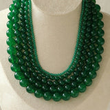 Green Agate Beaded Necklaces 3mm/6mm/8mm/10mm/12mm